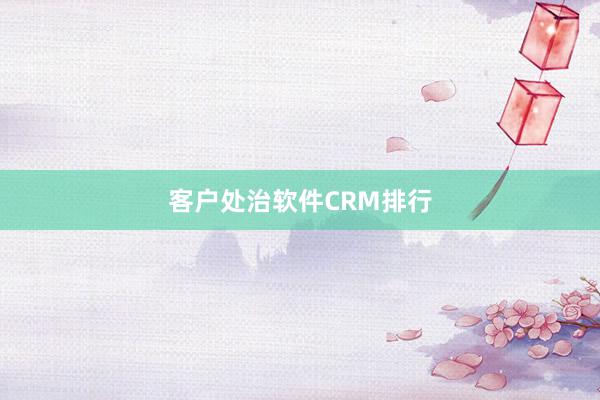 客户处治软件CRM排行